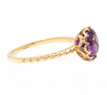 Load image into Gallery viewer, 2.00 Carats Natural Amethyst 14k Solid Yellow Gold Ring