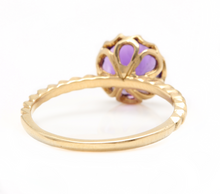 Load image into Gallery viewer, 2.00 Carats Natural Amethyst 14k Solid Yellow Gold Ring