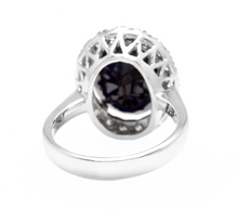 Load image into Gallery viewer, 8.80 Carats Natural Sapphire and Diamond 14k Solid White Gold Ring