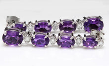 Load image into Gallery viewer, Exquisite 7.40 Carats Natural Amethyst and Diamond 14K Solid White Gold Earrings