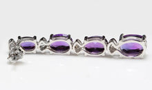 Load image into Gallery viewer, Exquisite 7.40 Carats Natural Amethyst and Diamond 14K Solid White Gold Earrings