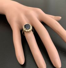 Load image into Gallery viewer, 6.70 Carats Natural Sapphire and Diamond 14k Solid Yellow Gold Ring