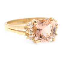 Load image into Gallery viewer, 2.12 Carats Natural Morganite and Diamond 14k Solid Yellow Gold Ring