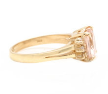 Load image into Gallery viewer, 2.12 Carats Natural Morganite and Diamond 14k Solid Yellow Gold Ring