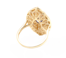 Load image into Gallery viewer, 2.44 Carats Natural Tanzanite and Diamond 14k Solid Yellow Gold Ring
