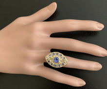 Load image into Gallery viewer, 2.44 Carats Natural Tanzanite and Diamond 14k Solid Yellow Gold Ring