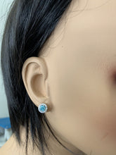 Load image into Gallery viewer, 2.25 Carats Natural Zircon and Diamond 14k Solid White Gold Earrings