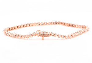 3.00 Carats Natural Diamond 14k Solid Rose Gold Bracelet