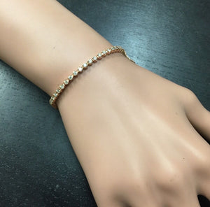 3.00 Carats Natural Diamond 14k Solid Rose Gold Bracelet