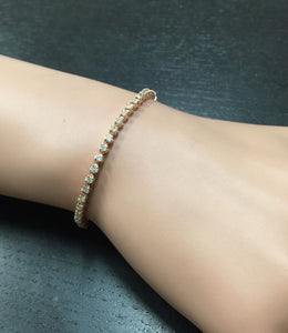 3.00 Carats Natural Diamond 14k Solid Rose Gold Bracelet