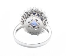 Load image into Gallery viewer, 5.70 Carats Natural Tanzanite and Diamond 14k Solid White Gold Ring