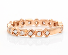 Load image into Gallery viewer, 0.40Ct Natural Diamond 14K Solid Rose Gold Band Ring