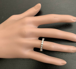 0.40Ct Natural Diamond 14K Solid White Gold Band Ring