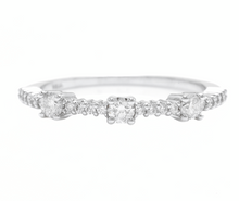 Load image into Gallery viewer, 0.45Ct Natural Diamond 14K Solid White Gold Band Ring
