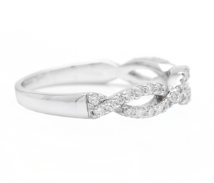 0.50Ct Natural Diamond 14K Solid White Gold Band Ring