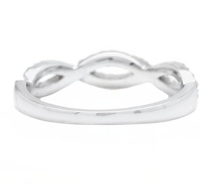0.50Ct Natural Diamond 14K Solid White Gold Band Ring