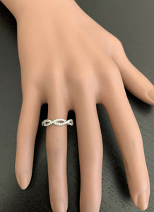 0.50Ct Natural Diamond 14K Solid White Gold Band Ring