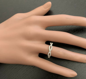 0.50Ct Natural Diamond 14K Solid White Gold Band Ring