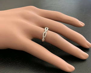 0.50Ct Natural Diamond 14K Solid White Gold Band Ring