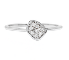 Load image into Gallery viewer, 0.10ct Natural Diamond 14k Solid White Gold Band Ring