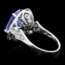 Load image into Gallery viewer, 7.40 Carats Natural Tanzanite and Diamond 14K Solid White Gold Ring