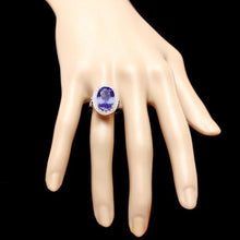 Load image into Gallery viewer, 7.40 Carats Natural Tanzanite and Diamond 14K Solid White Gold Ring