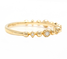 Load image into Gallery viewer, 0.12Ct Natural Diamond 14K Solid Yellow Gold Band Ring
