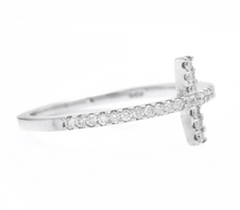 Load image into Gallery viewer, 0.25Ct Natural Diamond 14K Solid White Gold Cross Ring