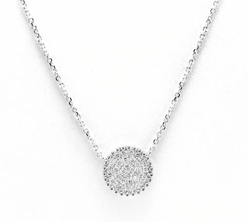 0.40Ct Stunning 14K Solid White Gold Diamond Necklace