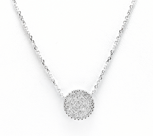 0.40Ct Stunning 14K Solid White Gold Diamond Necklace