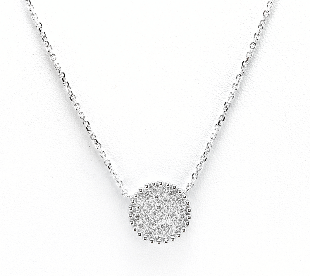 0.40Ct Stunning 14K Solid White Gold Diamond Necklace