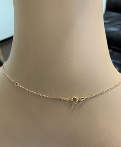 0.45Ct Stunning 14K Solid Rose Gold Diamond "V" Necklace