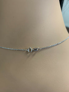 0.35Ct Stunning 14K Solid White Gold Diamond Necklace