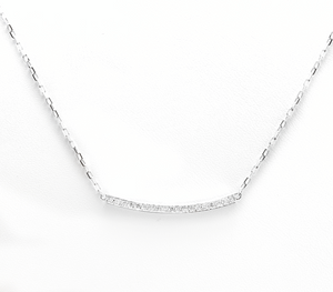 0.25Ct Stunning 14K Solid White Gold Diamond Necklace
