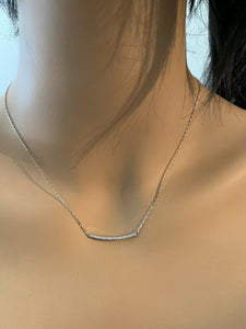 0.25Ct Stunning 14K Solid White Gold Diamond Necklace