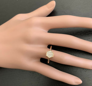 0.30Ct Natural Diamond 14K Solid Rose Gold Band Ring