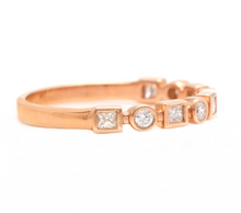 Load image into Gallery viewer, 0.35Ct Natural Diamond 14K Solid Rose Gold Band Ring