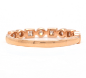 0.35Ct Natural Diamond 14K Solid Rose Gold Band Ring