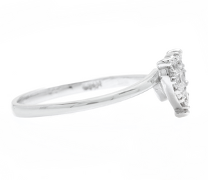 0.35Ct Natural Diamond 14K Solid White Gold Heart Ring