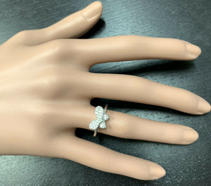 0.25Ct Natural Diamond 14K Solid White Gold Butterfly Ring