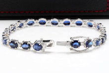 Load image into Gallery viewer, Very Impressive 16.24 Carats Natural Sapphire &amp; Diamond 14K Solid White Gold Bracelet