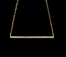 Load image into Gallery viewer, 0.25Ct Stunning 14K Solid Yellow Gold Diamond Bar Necklace