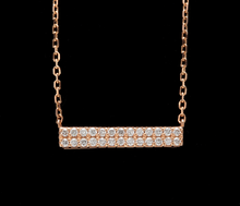 Load image into Gallery viewer, 0.35Ct Stunning 14K Solid Rose Gold Diamond Bar Necklace