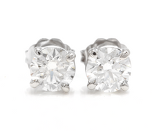 Load image into Gallery viewer, 1.80ct Natural Diamond 14k Solid White Gold Stud Earrings