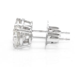 1.80ct Natural Diamond 14k Solid White Gold Stud Earrings