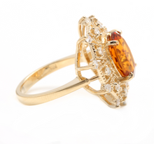 Load image into Gallery viewer, 3.75ct Natural Madeira Citrine and Diamond 14k Solid Yellow Gold  Ring