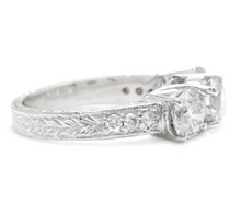 Load image into Gallery viewer, 2.65ct Natural Three Stone Diamond 18k Solid White Gold Ring