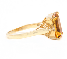 Load image into Gallery viewer, 4.08 Carats Natural Citrine and Diamond 14k Solid Yellow Gold Ring