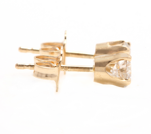 1.00ct Natural Diamond 14k Solid Yellow Gold Stud Earrings