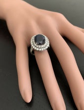 Load image into Gallery viewer, 7.90ct Natural Blue Sapphire &amp; Diamond 14k Solid White Gold Ring